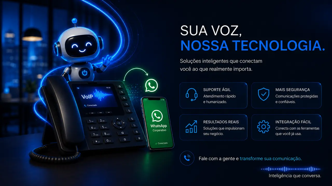 Sua voz, nossa tecnologia com agente de IA por telefone para atendimento empresarial