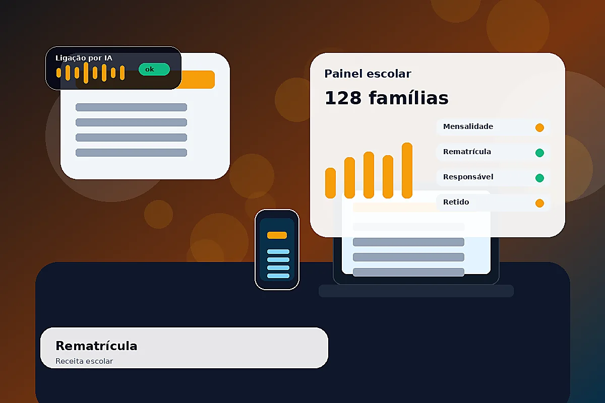 IA para rematrícula e cobrança escolar por telefone